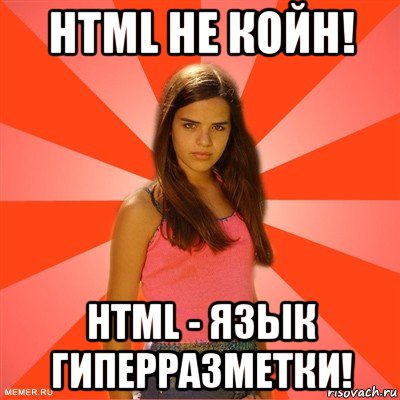 html не койн! html - язык гиперразметки!, Мем типичная баба