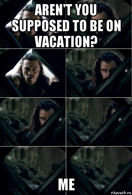 aren't you supposed to be on vacation? me