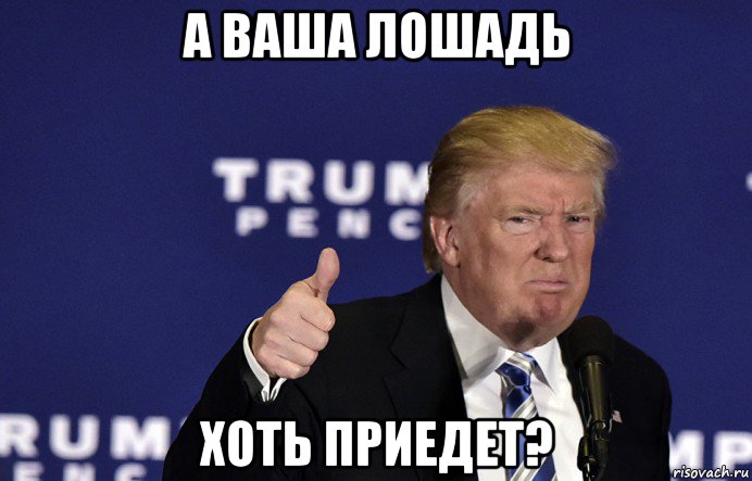 а ваша лошадь хоть приедет?