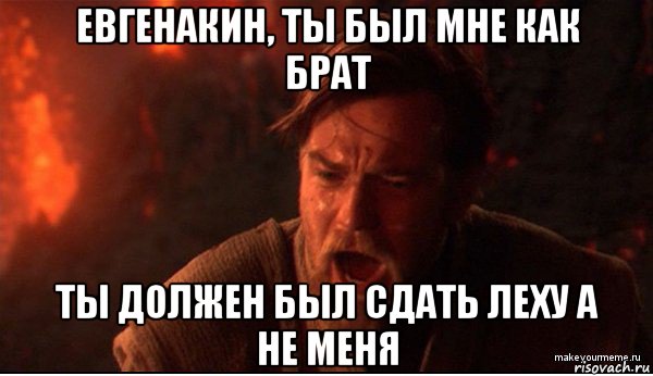 евгенакин, ты был мне как брат ты должен был сдать леху а не меня, Мем ты был мне как брат