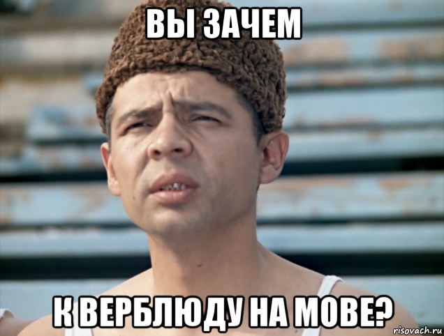 вы зачем к верблюду на мове?