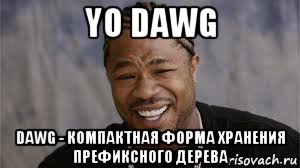 yo dawg dawg - компактная форма хранения префиксного дерева