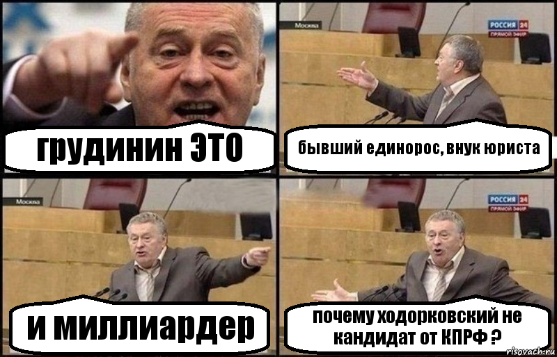 грудинин ЭТО бывший единорос, внук юриста и миллиардер почему ходорковский не кандидат от КПРФ ?, Комикс Жириновский