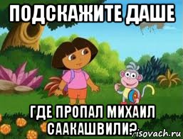 подскажите даше где пропал михаил саакашвили?, Мем Даша следопыт