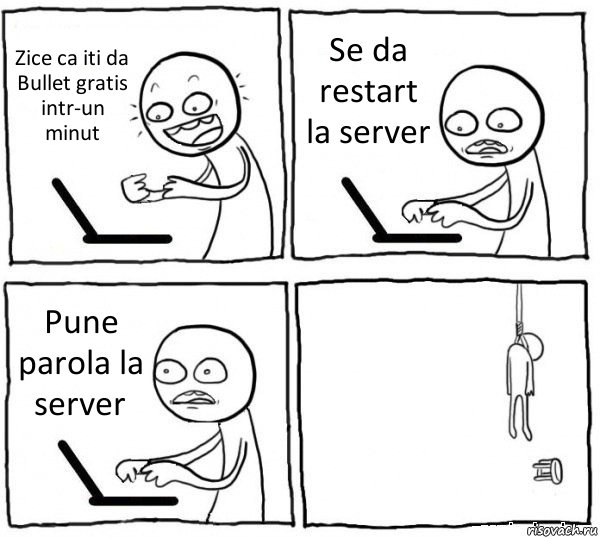 Zice ca iti da Bullet gratis intr-un minut Se da restart la server Pune parola la server , Комикс интернет убивает