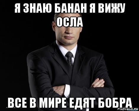 я знаю банан я вижу осла все в мире едят бобра, Мем Кличко 3