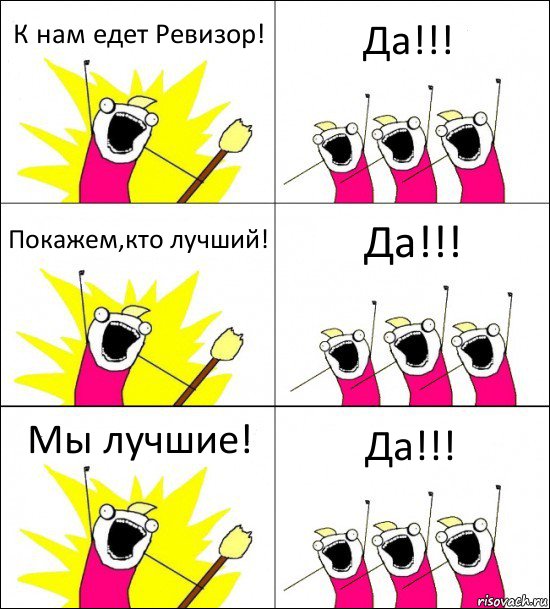 К нам едет Ревизор! Да!!! Покажем,кто лучший! Да!!! Мы лучшие! Да!!!