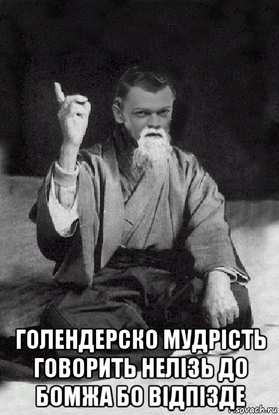  голендерско мудрість говорить нелізь до бомжа бо відпізде, Мем Мудрий Виталька