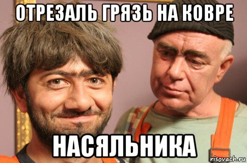 отрезаль грязь на ковре насяльника