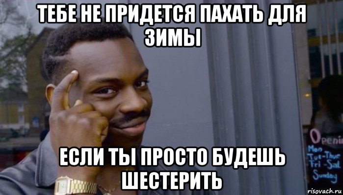 тебе не придется пахать для зимы если ты просто будешь шестерить, Мем Не делай не будет