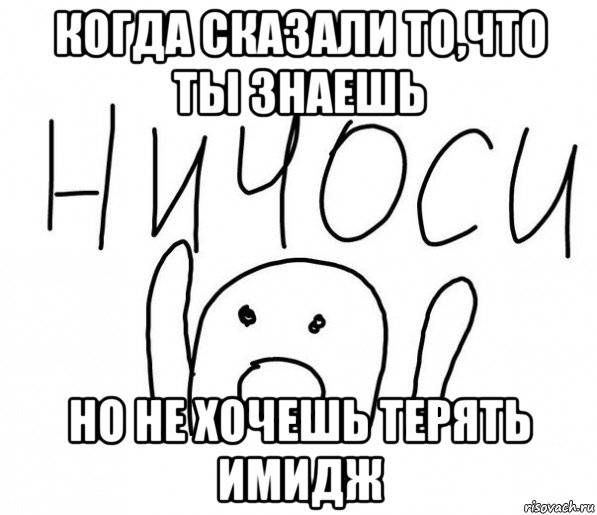 когда сказали то,что ты знаешь но не хочешь терять имидж, Мем  Ничоси