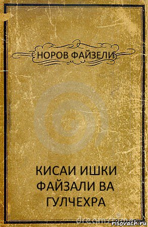 НОРОВ ФАЙЗЕЛИ КИСАИ ИШКИ ФАЙЗАЛИ ВА ГУЛЧЕХРА, Комикс обложка книги