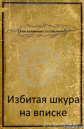 Как правильно сосать член? Избитая шкура на вписке, Комикс обложка книги