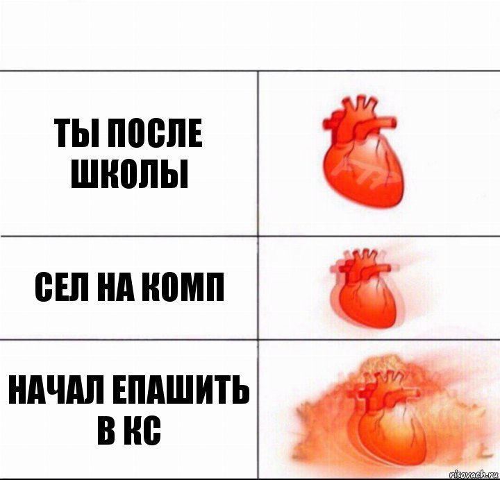 Ты после школы Сел на комп Начал епашить в кс, Комикс  Расширяюшее сердце