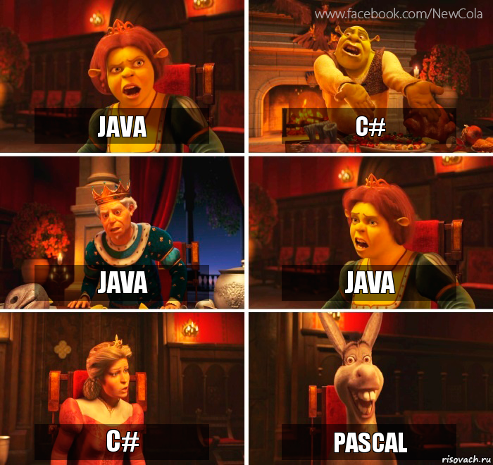 java c# java java c# Pascal, Комикс Шрек-Осел Мем-генератор NewCola