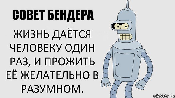 Жизнь даётся человеку один раз, и прожить её желательно в Разумном.