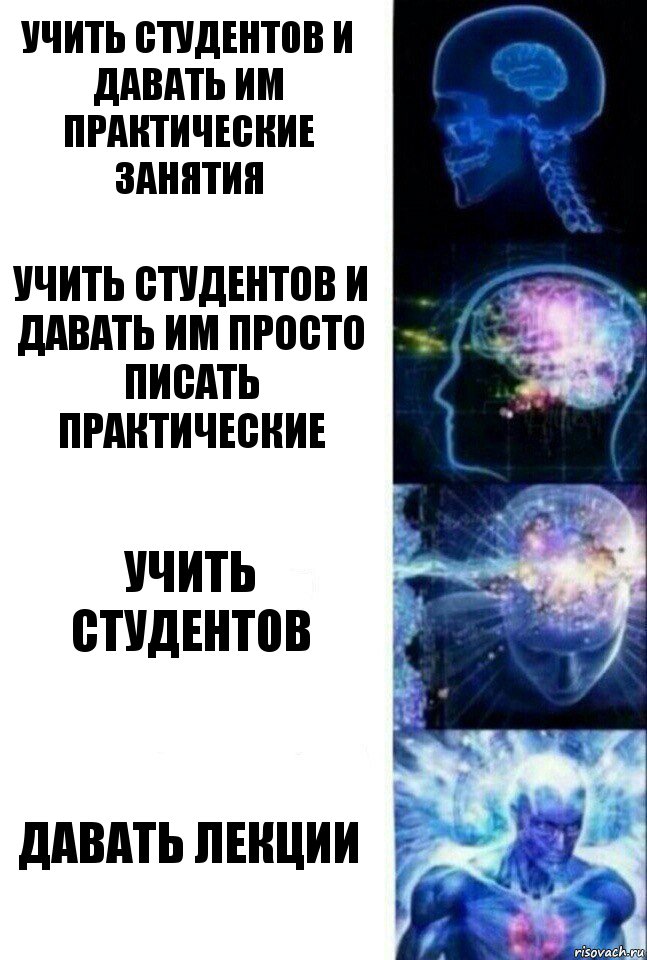 Учить студентов и давать им практические занятия учить студентов и давать им просто писать практические учить студентов давать лекции, Комикс  Сверхразум