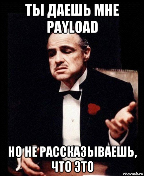 ты даешь мне payload но не рассказываешь, что это, Мем ты делаешь это без уважения