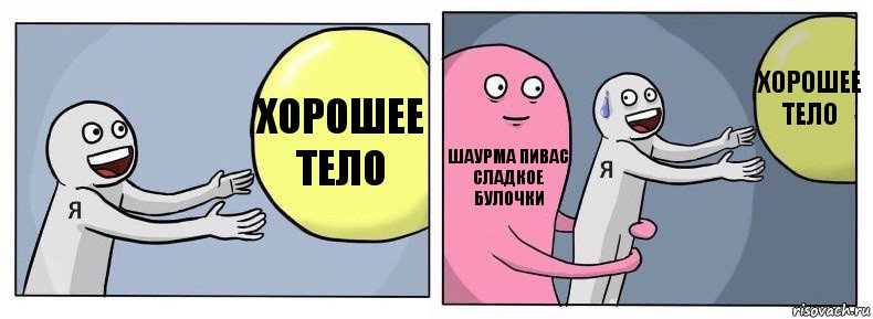 хорошее тело Шаурма пивас сладкое булочки хорошее тело, Комикс Я и жизнь