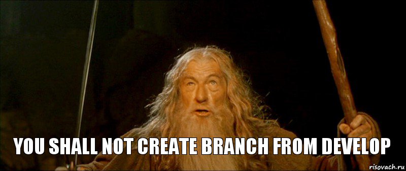 you shall not create branch from develop, Комикс you shall not pass