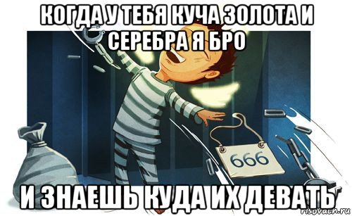 когда у тебя куча золота и серебра я бро и знаешь куда их девать, Мем Аватария