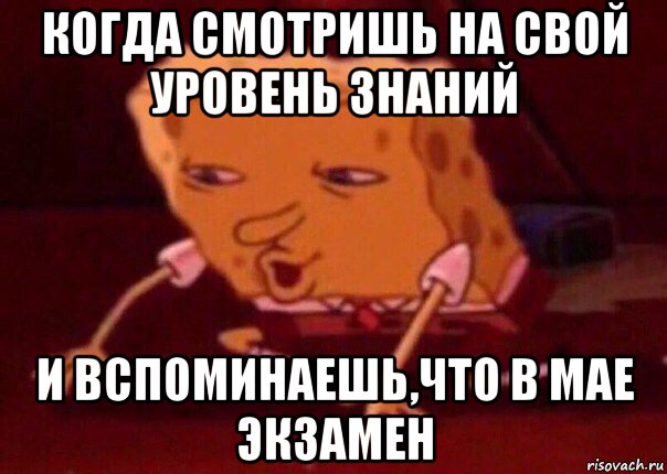 когда смотришь на свой уровень знаний и вспоминаешь,что в мае экзамен, Мем    Bettingmemes