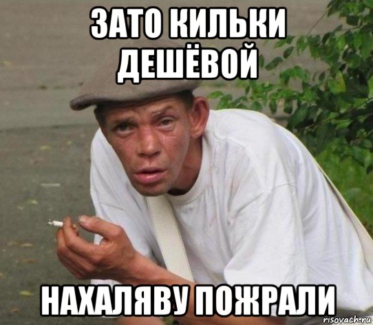 зато кильки дешёвой нахаляву пожрали