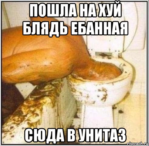 пошла на хуй блядь ебанная сюда в унитаз