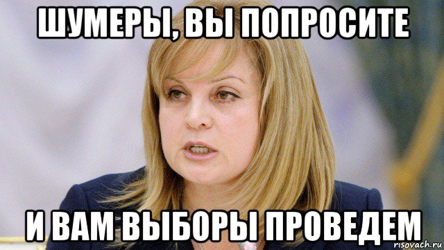 шумеры, вы попросите и вам выборы проведем, Мем Элла Памфилова
