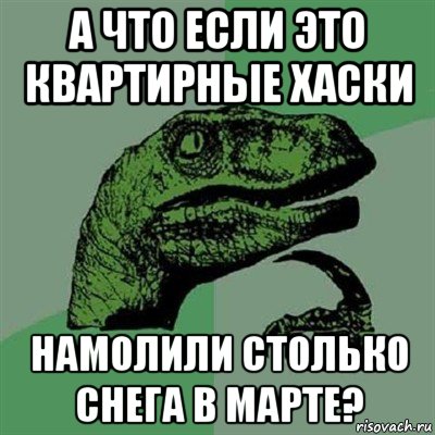 а что если это квартирные хаски намолили столько снега в марте?, Мем Филосораптор