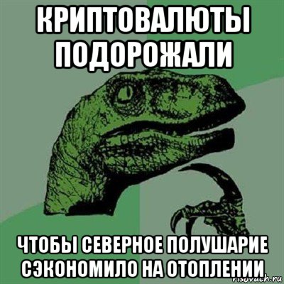 криптовалюты подорожали чтобы северное полушарие сэкономило на отоплении, Мем Филосораптор