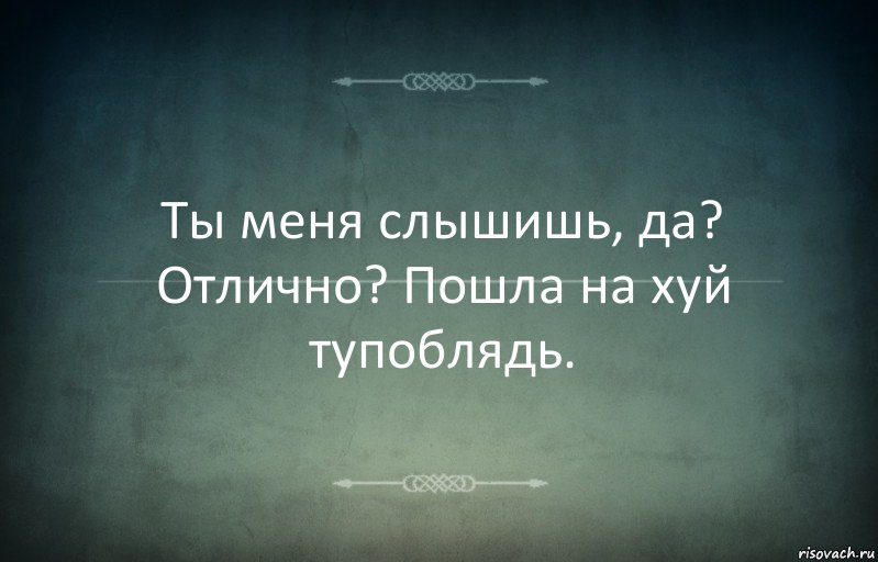 Ты меня слышишь, да? Отлично? Пошла на хуй тупоблядь., Комикс Игра слов 3