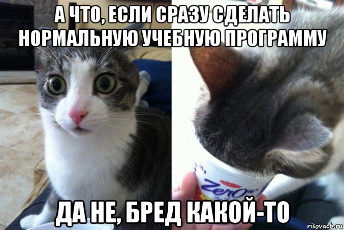 а что, если сразу сделать нормальную учебную программу да не, бред какой-то