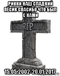 рикки наш сладкий пёсик спасибо что был с нами 15.05.2002-20.01.2017