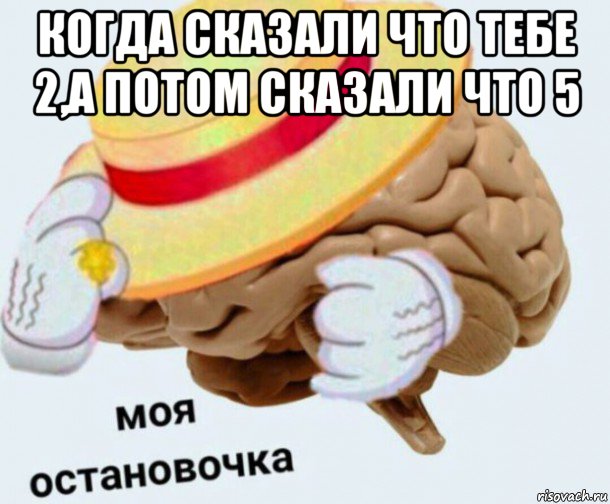 когда сказали что тебе 2,а потом сказали что 5 , Мем   Моя остановочка мозг