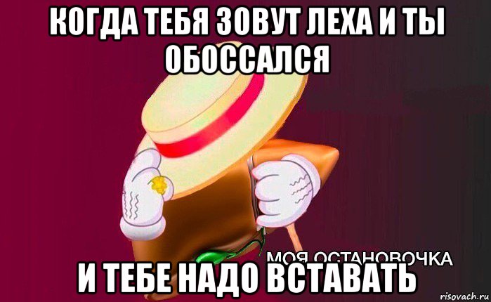 когда тебя зовут леха и ты обоссался и тебе надо вставать, Мем   Моя остановочка