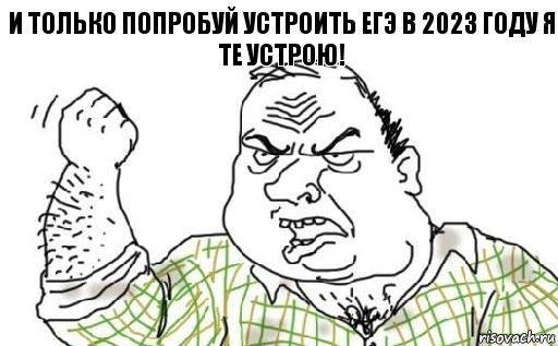 и только попробуй устроить егэ в 2023 году я те устрою!, Комикс Мужик блеать