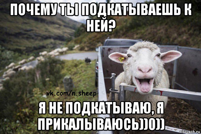 почему ты подкатываешь к ней? я не подкатываю, я прикалываюсь))0))