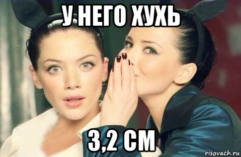 у него хухь 3,2 см, Мем  Он