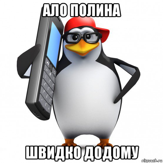 ало полина швидко додому, Мем   Пингвин звонит