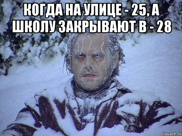 когда на улице - 25, а школу закрывают в - 28 