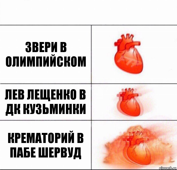 звери в олимпийском лев лещенко в дк кузьминки крематорий в пабе шервуд, Комикс  Расширяюшее сердце