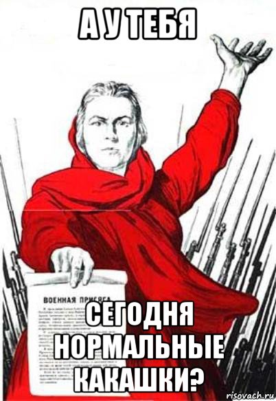 а у тебя сегодня нормальные какашки?, Мем Родина Мать