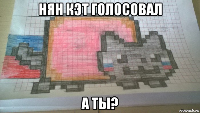 нян кэт голосовал а ты?, Мем Русский нян кэт