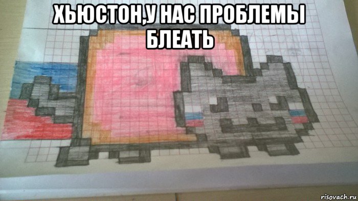 хьюстон,у нас проблемы блеать , Мем Русский нян кэт