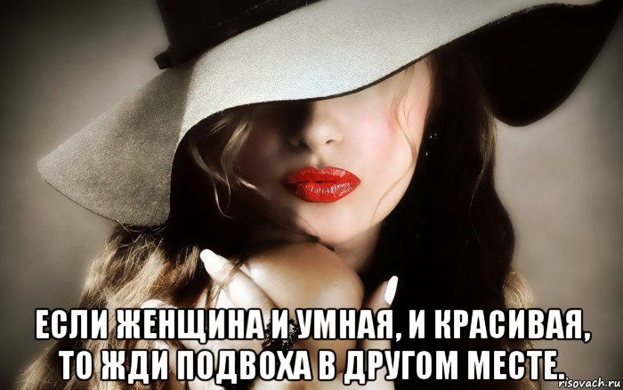  если женщина и умная, и красивая, то жди подвоха в другом месте., Мем Сарказм