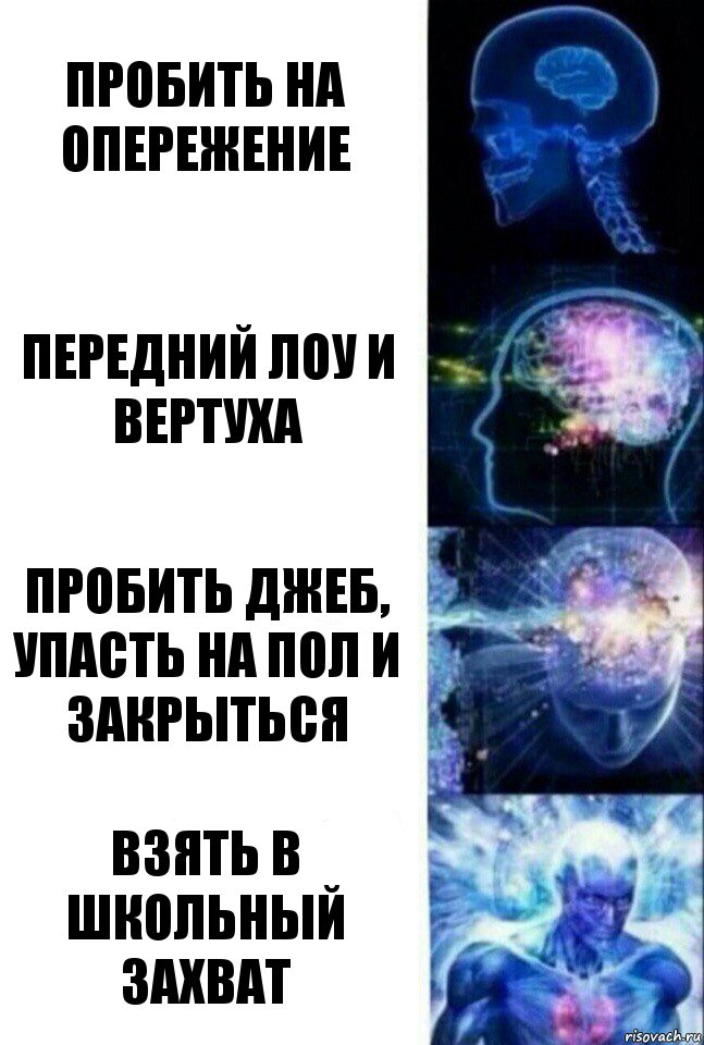 Пробить на опережение Передний лоу и вертуха Пробить джеб, упасть на пол и закрыться Взять в школьный захват, Комикс  Сверхразум