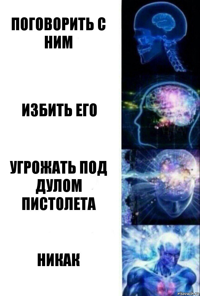 Поговорить с ним Избить его Угрожать под дулом пистолета НИКАК, Комикс  Сверхразум