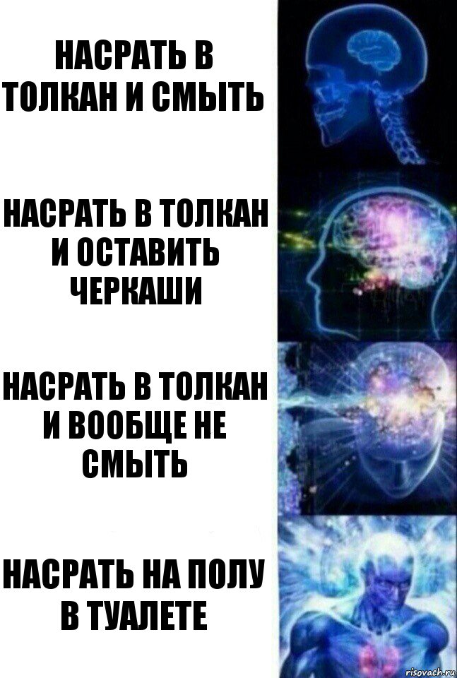 Насрать в толкан и смыть Насрать в толкан и оставить черкаши Насрать в толкан и вообще не смыть Насрать на полу в туалете, Комикс  Сверхразум