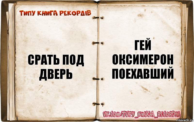 срать под дверь гей оксимерон поехавший, Комикс  Типу книга рекордв